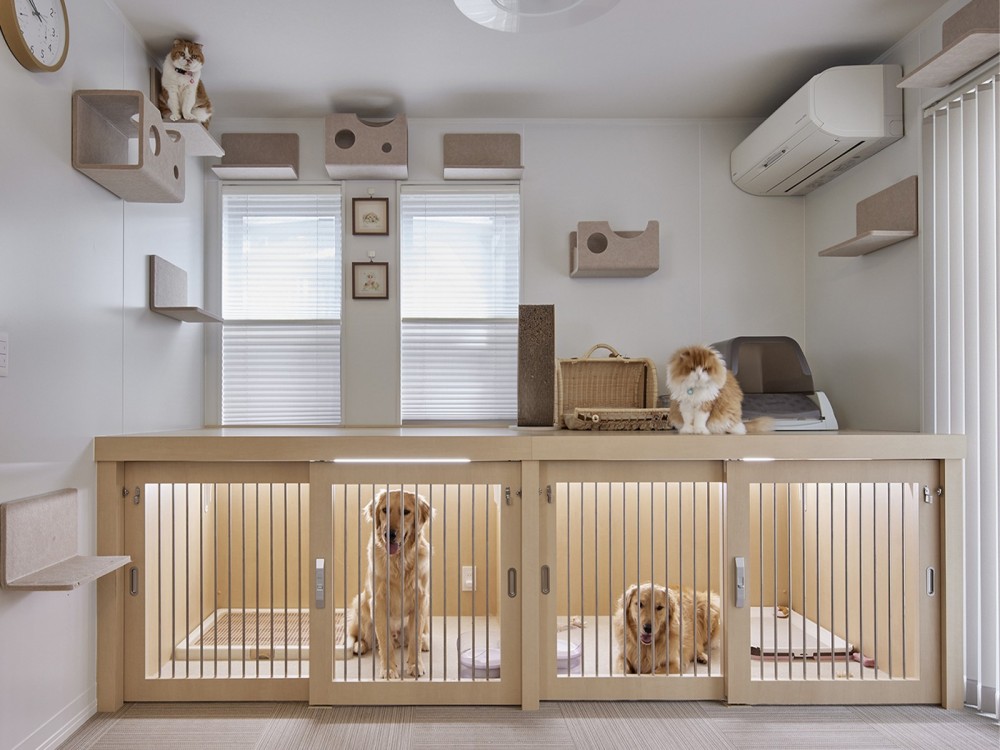 犬猫専用ルームと大容量収納のある北欧テイストの家 - 戸建 