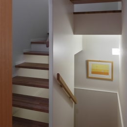 落ち着きと明るさの２世帯住宅 (階段)