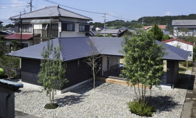 下北方の家/宮崎市の住宅 (南面全景)