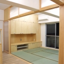 大阪の畳間のあるマンションリノベーション｜昭和40年代築のマンションを明るく、ふんだんに木を使ったインテリアにリノベーションの写真 リビング
