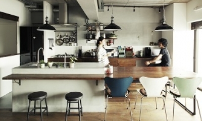 キッチンを中心としたLDK｜リビングに集う家族の空間