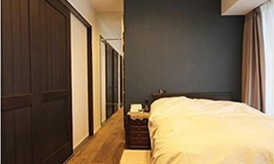 渋谷区　　ヴィンテージ感溢れるデザインと快適性の両立 (寝室)