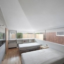 中津の住宅の写真 開放的なベッドルーム（撮影：Kouji Okamoto）