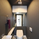 統一感のある家の写真 黒のクロスのトイレ