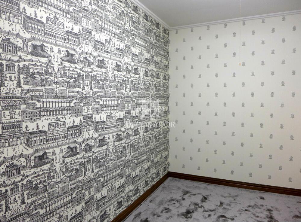 寝室横の書斎 上質なファブリックスと壁紙でイメージチェンジ 書斎事例 Suvaco スバコ