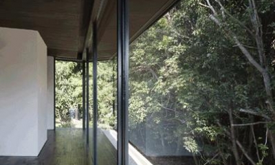 木漏れ日の家 (ガラス張りのリビング（撮影：Hiroshi Ueda）)