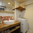 K邸・ビンテージマンションを自分色にの写真 カラフルなタイルが印象的な洗面所