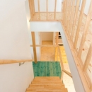 『志和堀の家』スキップフロアのある家の写真 明るい階段ホール