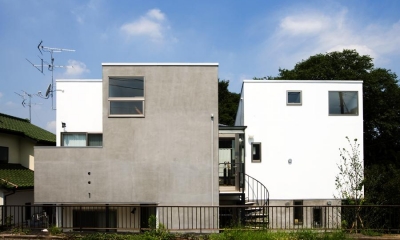 立体を組み合わせた二世帯住宅｜『O・S邸』コンパクトな二世帯住宅