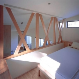 『囲む家』様々な表情のある、楽しく温かな住まい-開放的なロフト寝室