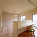 埼玉県和光市・緑豊かな旧公団住宅を、シンプルで暖かな空間への写真 光を取り込むLDK