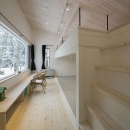 『軽井沢千ヶ滝の家』北欧スタイルの住まいの写真 ロフト付きのゲストルーム