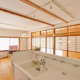 キッチンからの眺め (横浜市M様邸 ～和風住宅×北欧ほっこりcolor～)
