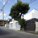 木漏れ日のプールサイドハウス／大阪府吹田市の写真 白いガレージハウス